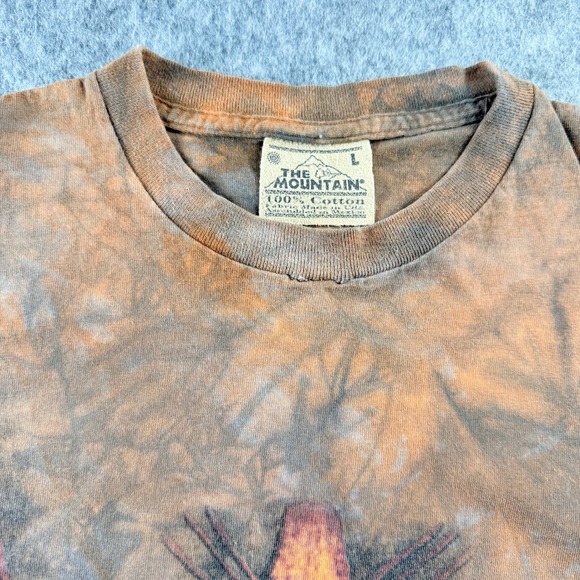The Mountain T-Shirt Tie Dye Graphic Print Size Large Tribal Cave Drawing - Picture 2 of 9